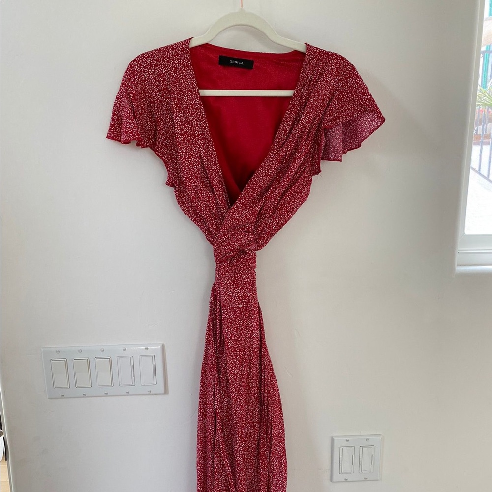 Red long dress